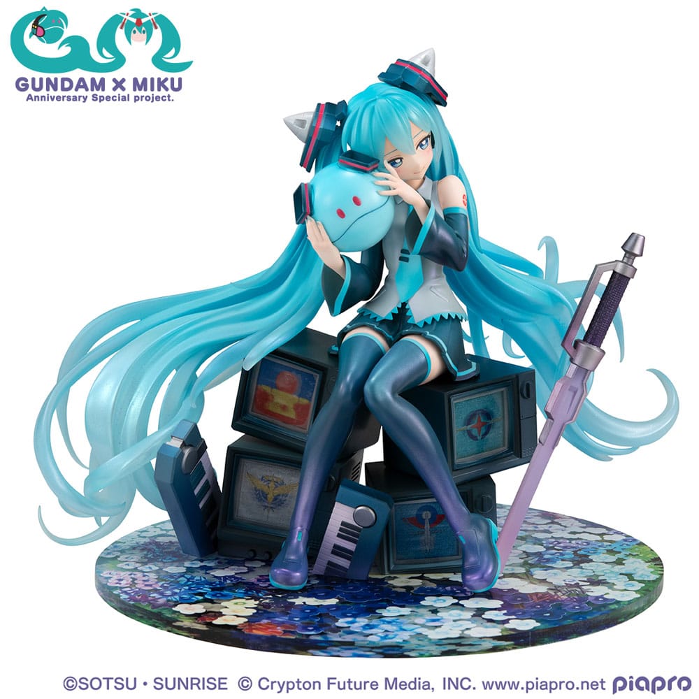 Mobile Suit Gundam x Hatsune Miku statuette PVC Lucrea Hatsune Miku x OO Gundam 45th Anniversary 17 cm