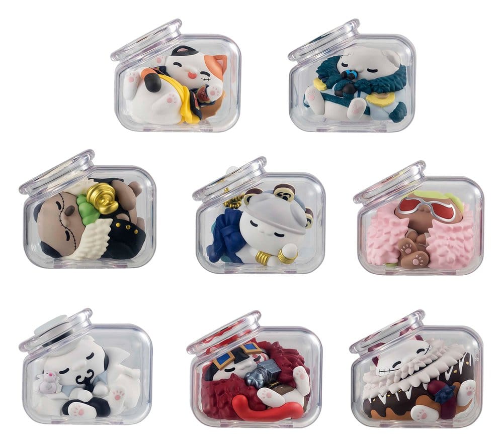 One Piece Blind Box assortiment figurines mini Mega Cat Project Good Night NyanPieceNyan! Ver. Luffy with rivals 6 cm (8)