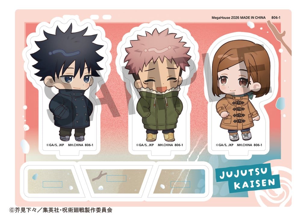 Jujutsu Kaisen Buddycolle Stand Acrylique 5th Anniversary C Megumi Fushiguro, Yuji Itadori & Nobara Kugisaki 10 cm