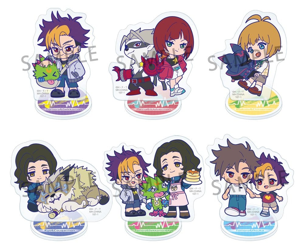 Digimon Blind Boxes présentoir supports en acrylique Buddycolle Beatbreak 6 cm (6)