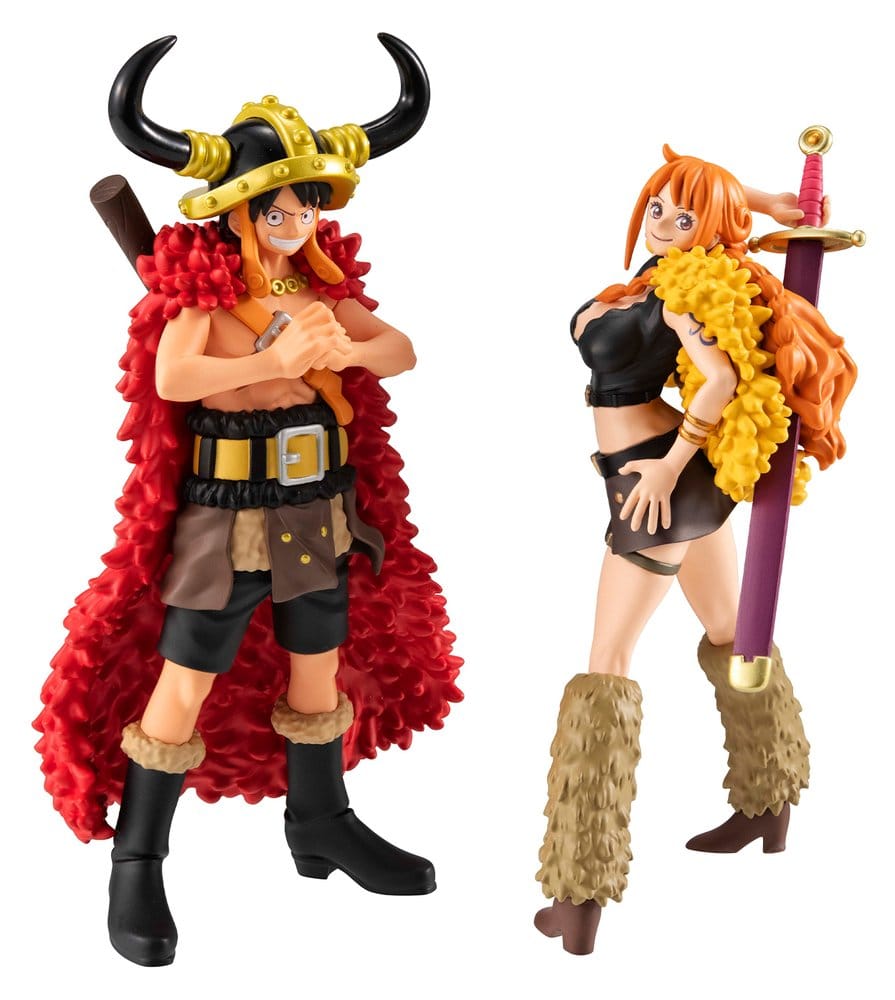 One Piece pack 2 figurines PVC WALLSTAR Monkey D. Luffy & Nami Ver. Elbaph 11 cm (with gift)