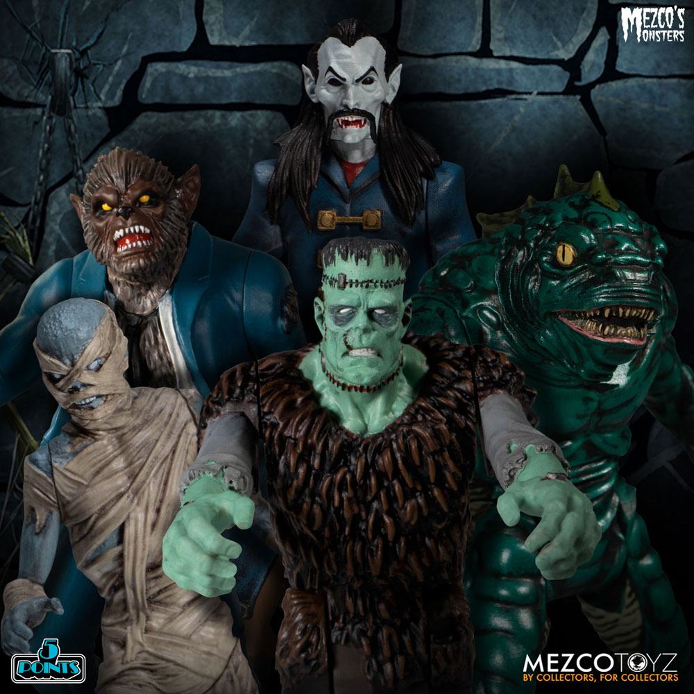 Mezco's Monsters figurines 5 Points Tower of Fear Deluxe Box Set 9 cm