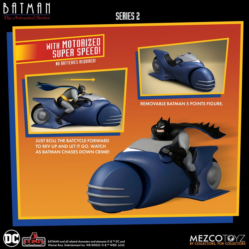 Batman the Animated Series 2 figurine 5 Points Batman & Batcycle 10 cm