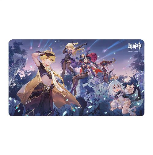 Genshin Impact Unreconciled Stars Tapis de souris Aether, Fischl, Mona, Paimon & Scaramouche 70 x 40 cm