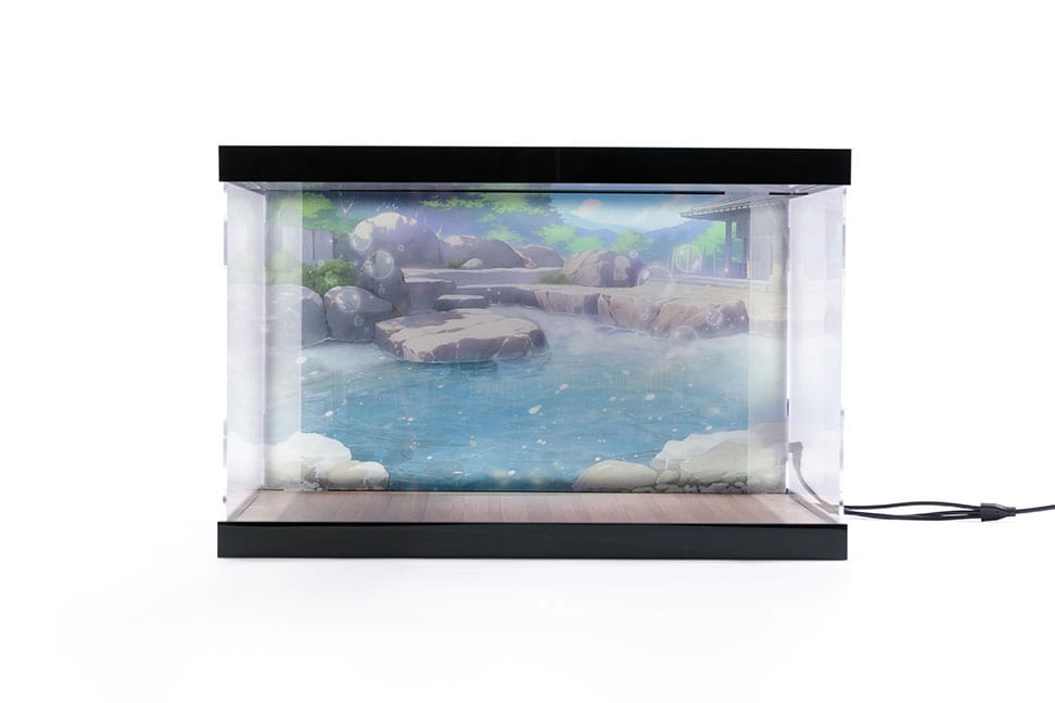 Azur Lane présentoir vitrine acrylique avec éclairage pour figurine Kashino Hot Springs Relaxation