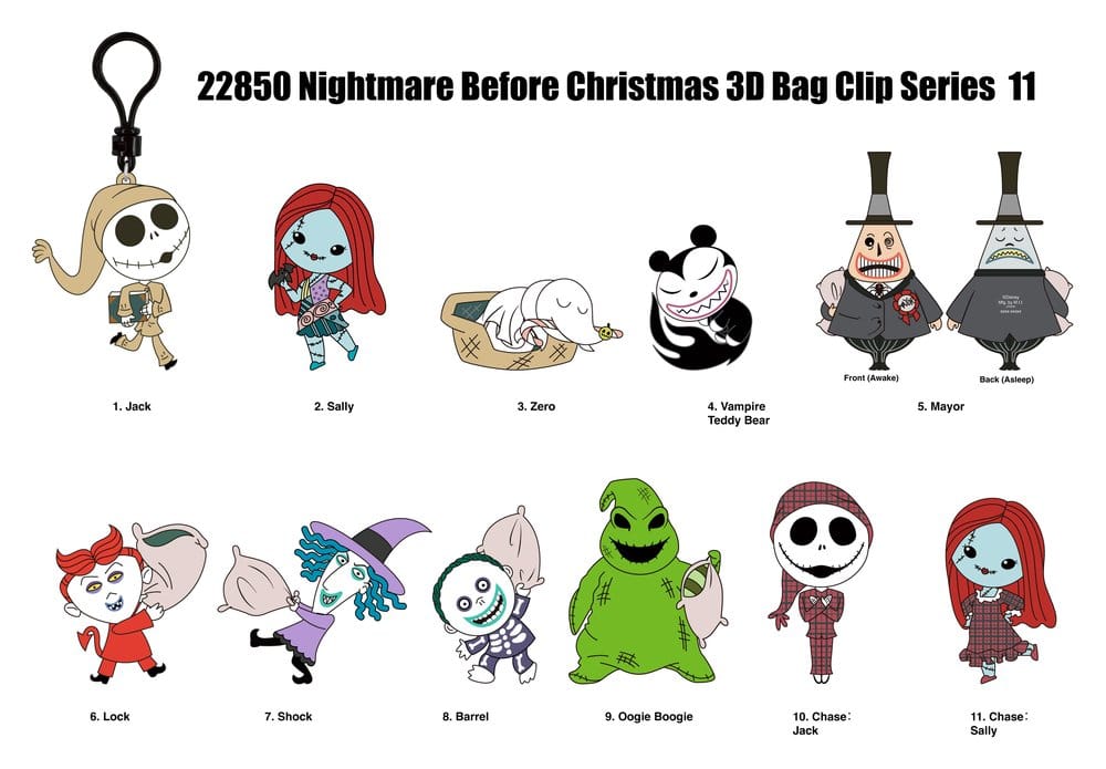 L'Étrange Noël de monsieur Jack 3D porte-clés en PVC série 11 Blind Bag Display (24)