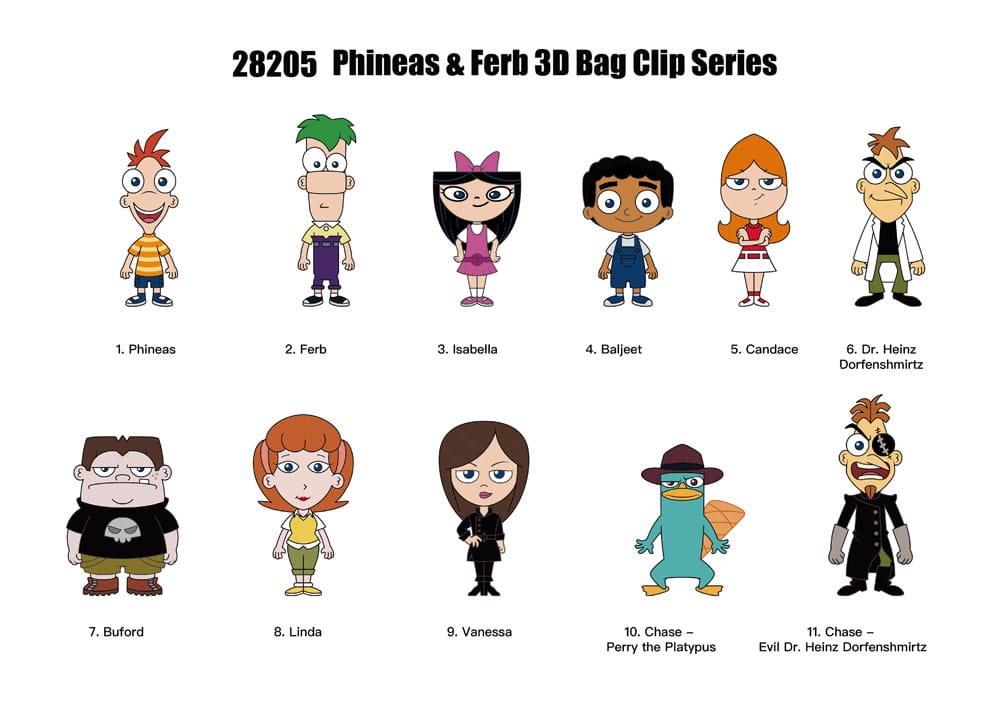 Phinéas et Ferb 3D présentoir porte-clés sac à dos Series 1 (24)