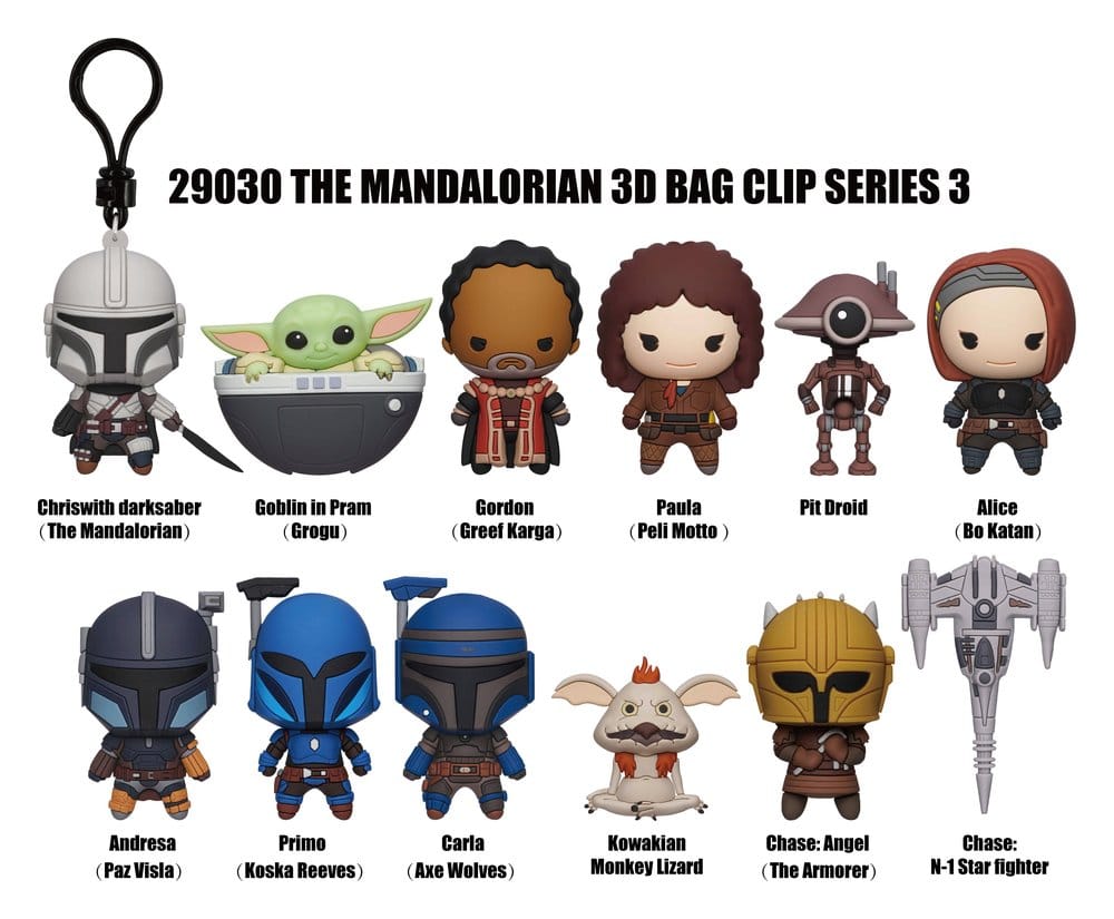 Star Wars The Mandalorian 3D porte-clés en PVC série 3 Blind Bag Display (24)