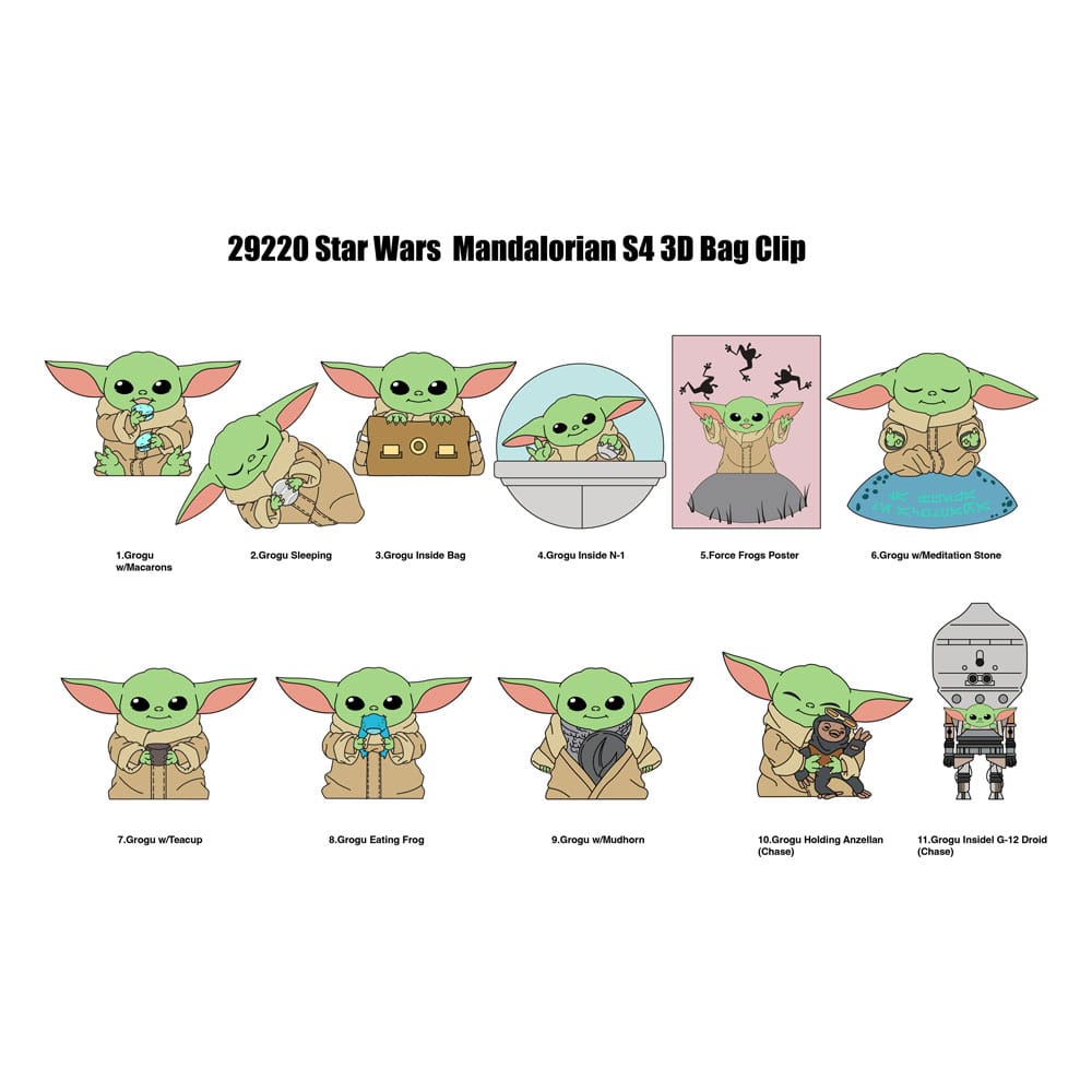 Star Wars 3D présentoir porte-clés sac à dos Best of Grogu Série 1 (24)