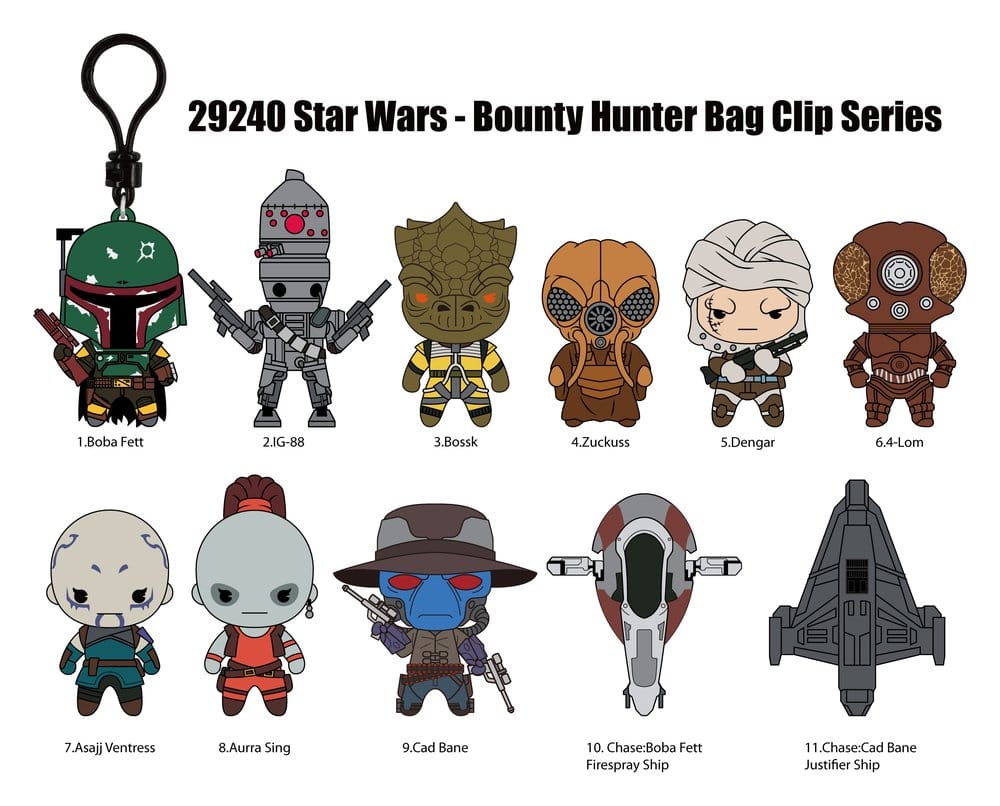 Star Wars Most Wanted Bounty Hunters 3D porte-clés en PVC série 1 présentoir (24)