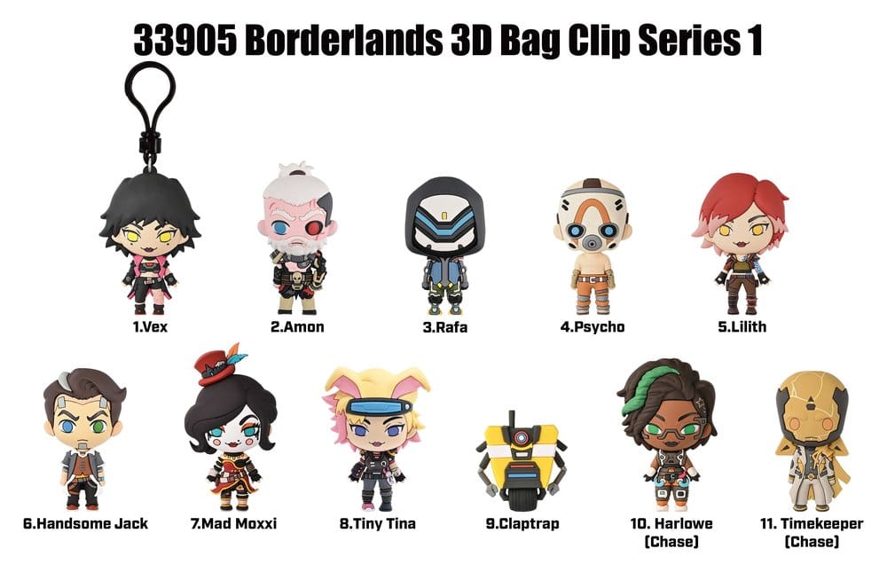 Borderlands 3D porte-clés en PVC série 1 Blind Bag Display (24)