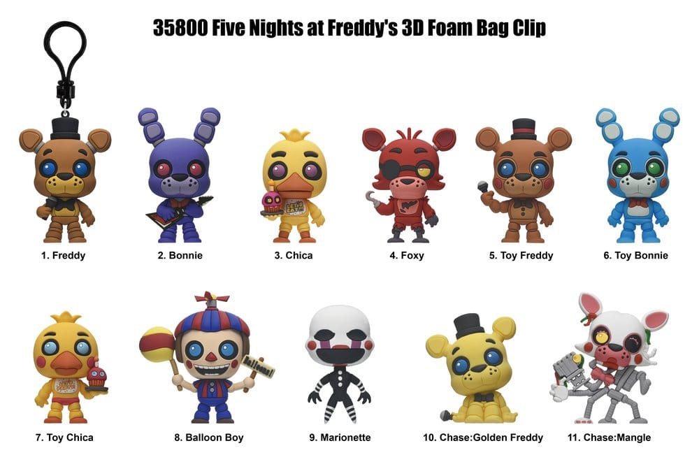 Five Nights at Freddy's 3D porte-clés en PVC série 1 présentoir (24)