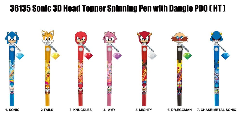 Sonic présentoir stylos rotatifs head topper 3D (12)