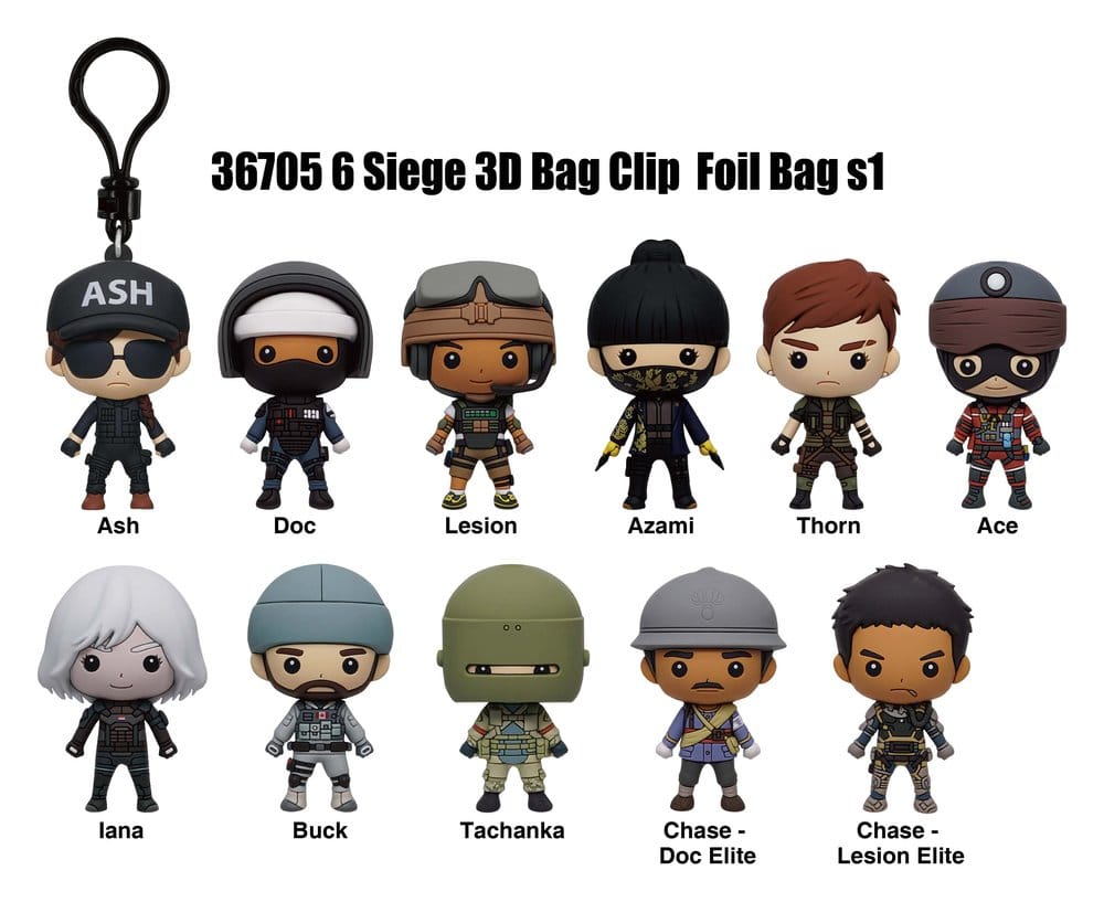 Six Siege 3D porte-clés en PVC série 1 présentoir (24)