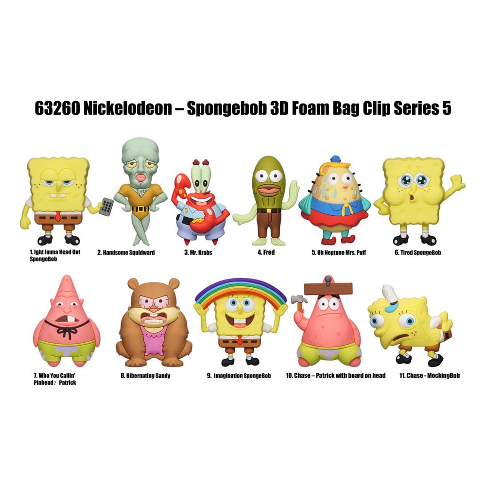 Nickelodeon Classics présentoir porte-clés sac à dos 3D Series 5 Bob l'éponge (24)