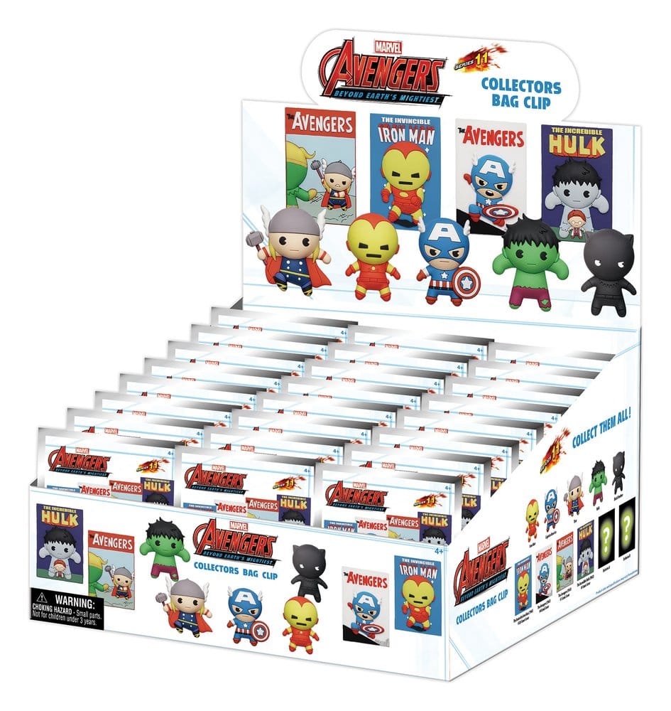 Marvel 3D porte-clés en PVC série 1 Avengers 60th Comic Covers Blind Bag Display (24)