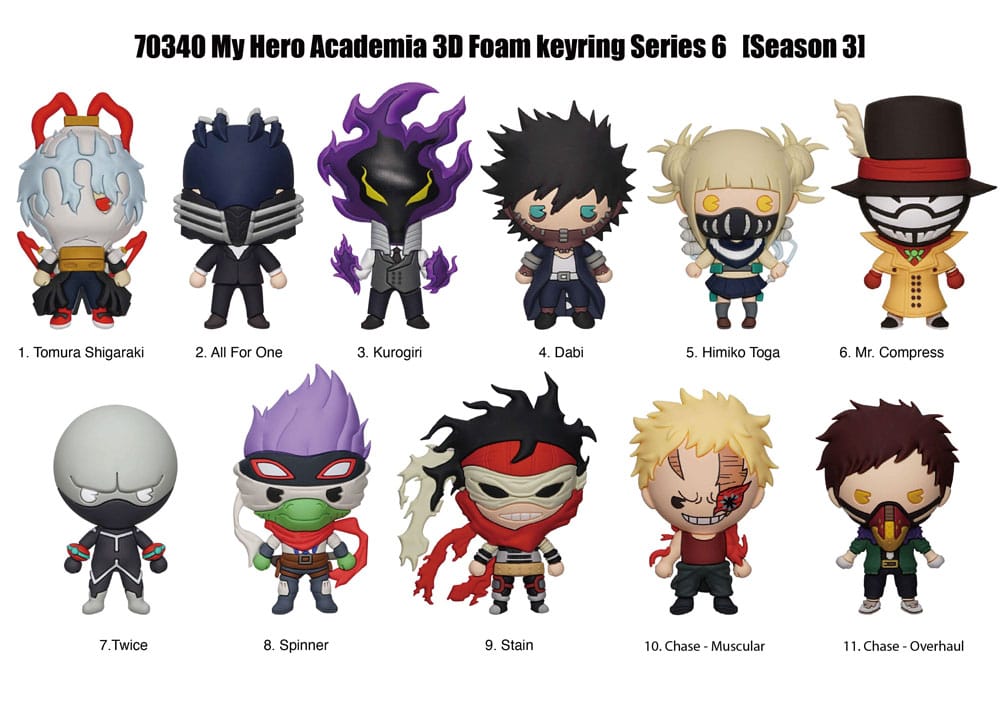 My Hero Academia 3D présentoir porte-clés sac à dos Série 6 (24)