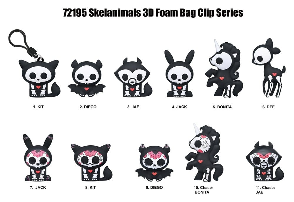 Skelanimals 3D porte-clés en PVC série 1 Blind Bag Display (24)