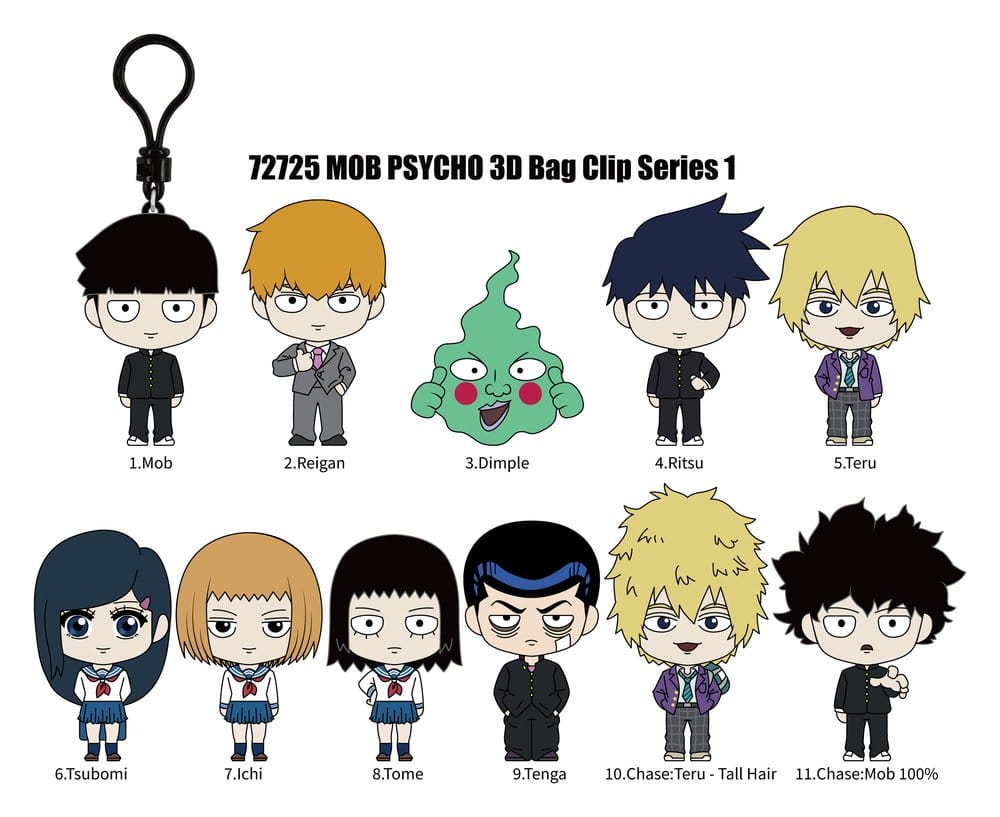 Mob Psycho 100 3D porte-clés en PVC série 1 Blind Bag Display (24)