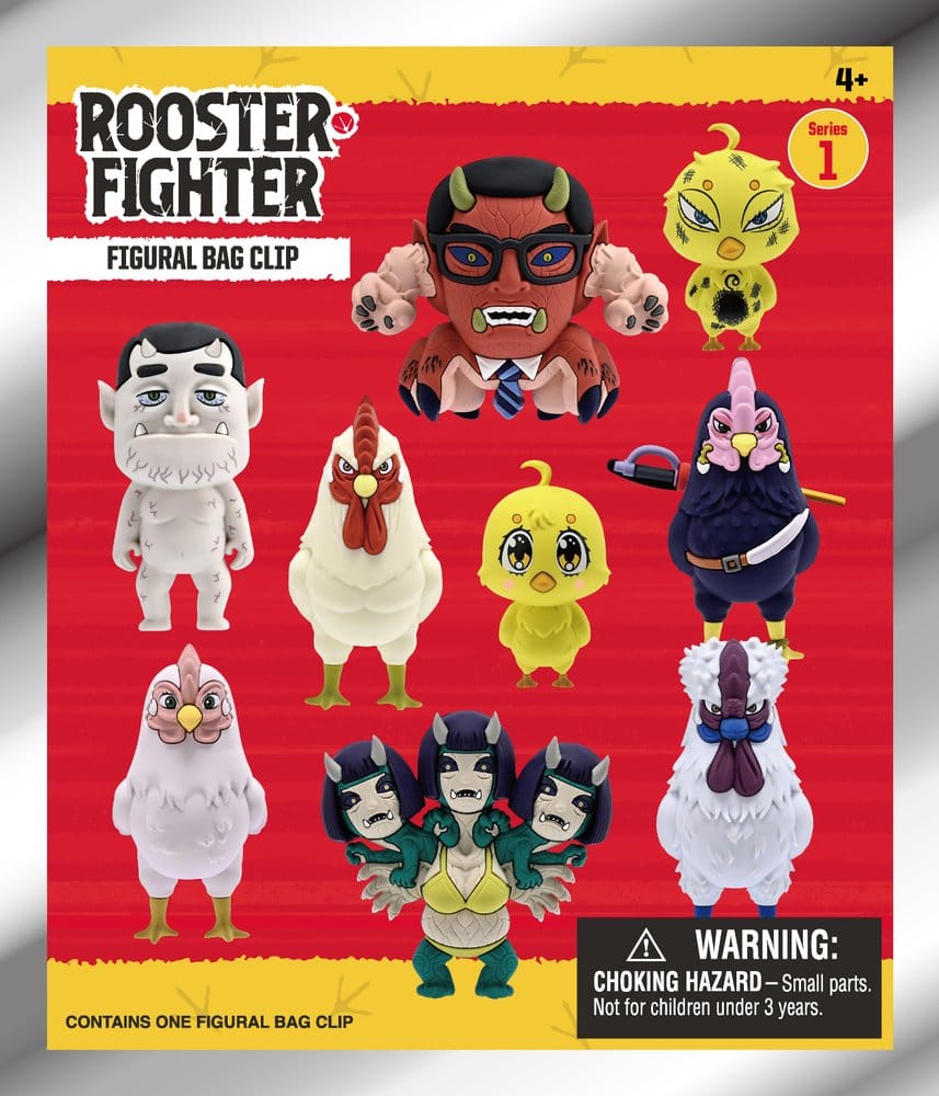Rooster Fighter 3D porte-clés en PVC série 1 Blind Bag Display (24)