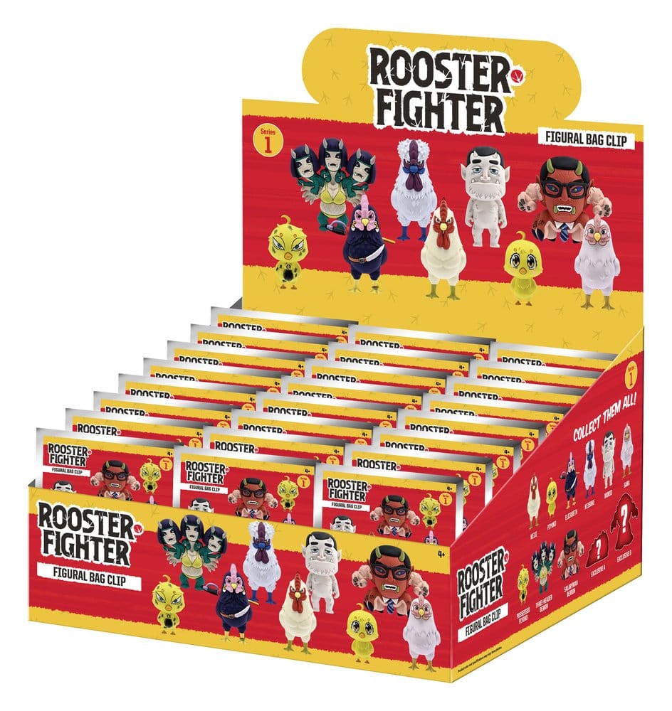 Rooster Fighter 3D porte-clés en PVC série 1 Blind Bag Display (24)