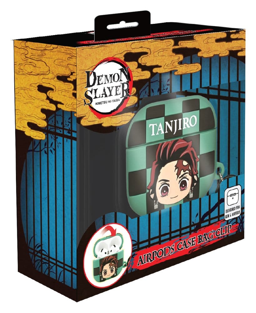 Demon Slayer étui pour Airpods en mousse 3D porte-clés Tanjiro Présentoir (12)