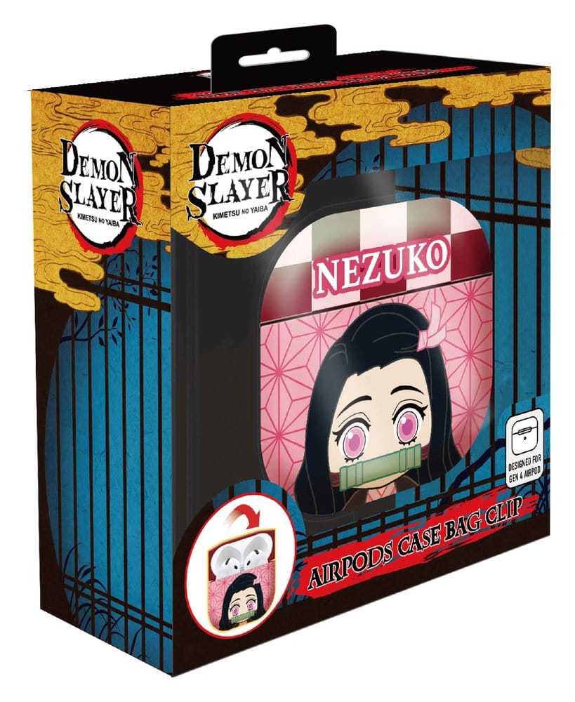Demon Slayer étui pour Airpods en mousse 3D porte-clés Nezuko Présentoir (12)
