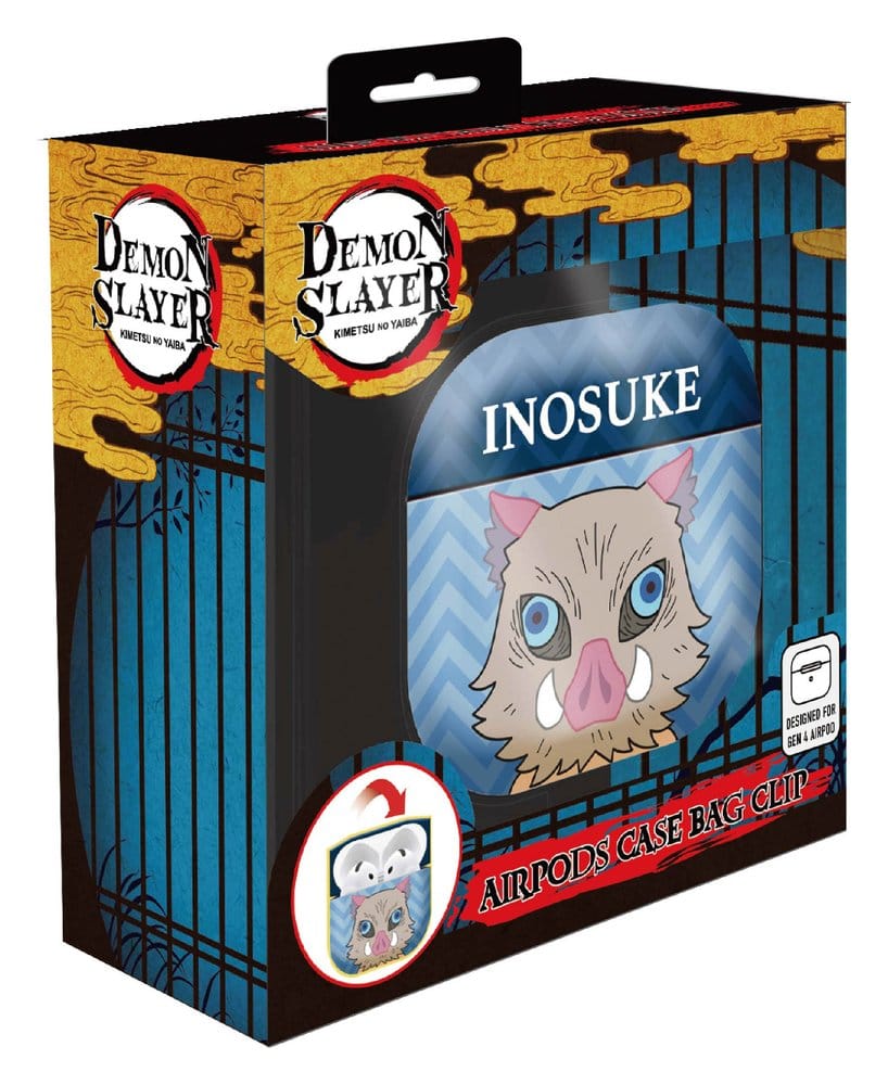 Demon Slayer étui pour Airpods en mousse 3D porte-clés Inosuke Présentoir (12)