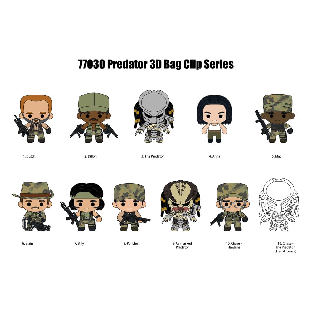 Predators 3D présentoir porte-clés sac à dos Série 1 (24)