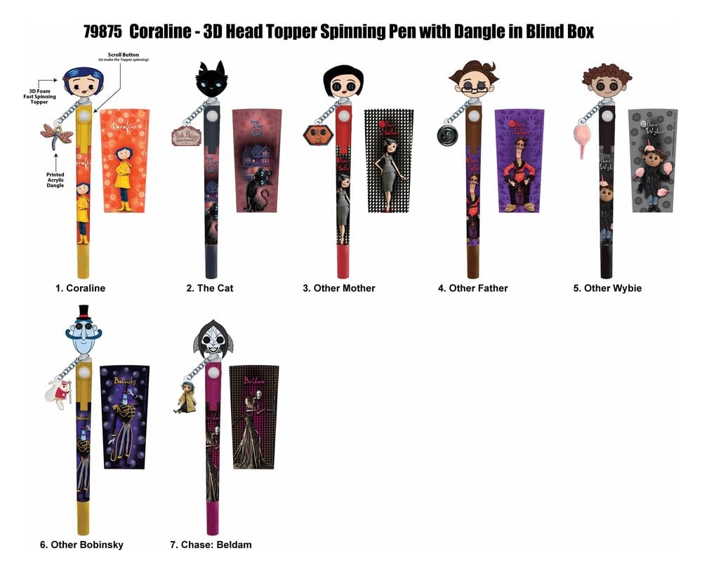 Coraline présentoir stylos rotatifs head topper 3D (16)