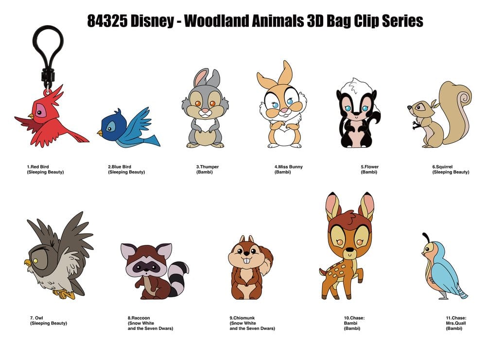 Disney 3D porte-clés en PVC Personnages de la Forêt série 76 présentoir (24)
