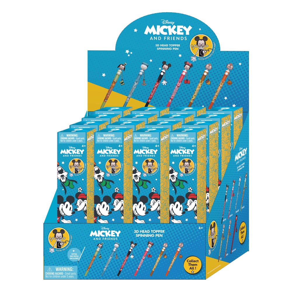 Mickey and Friends présentoir stylos 3D Head Topper Spinning Pens Blind Box (16)