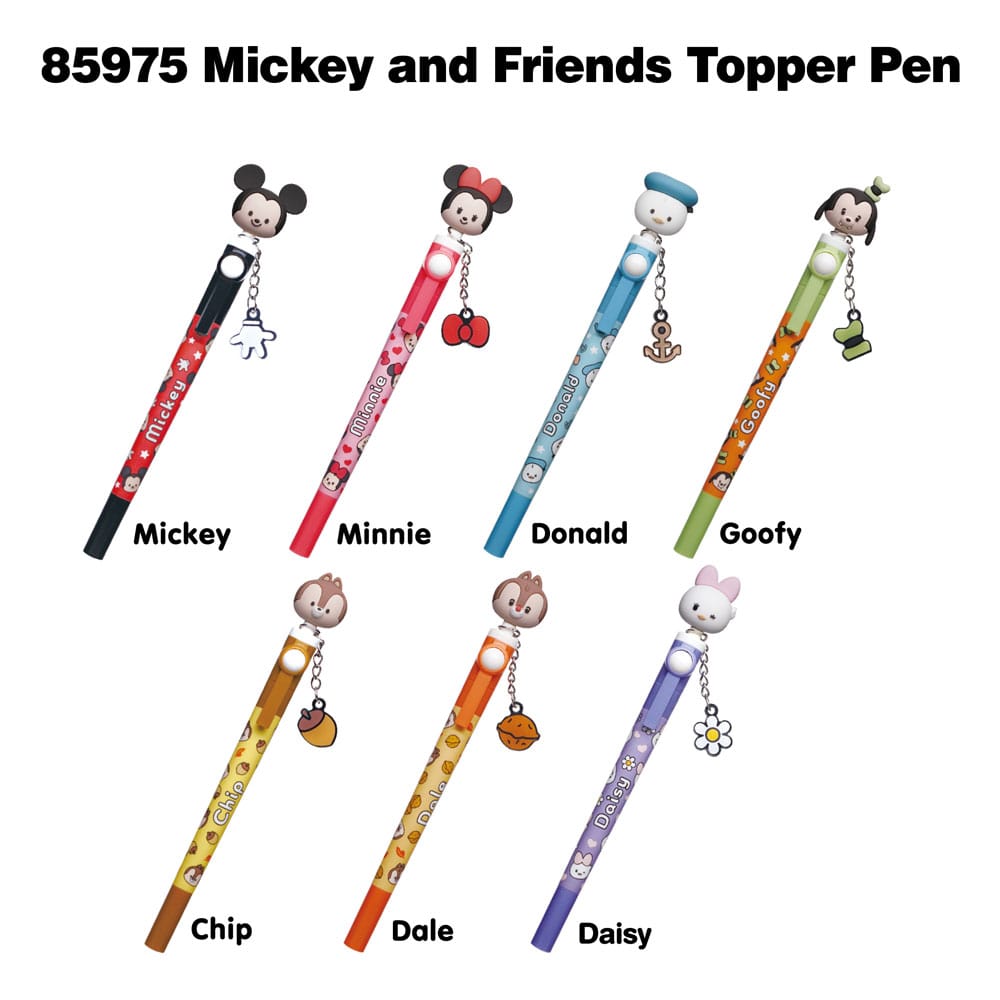 Mickey and Friends présentoir stylos 3D Head Topper Spinning Pens Blind Box (16)