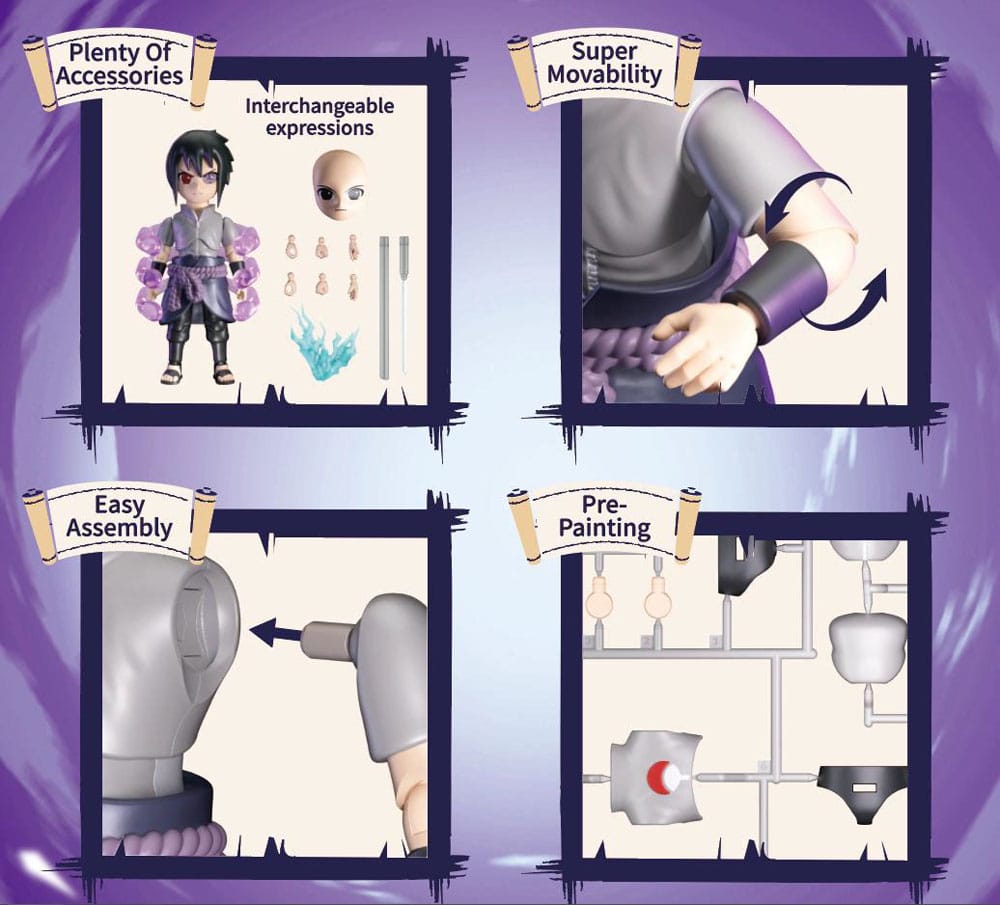 Naruto figurine Plastic Model Kit Sasuke Uchiha 12 cm