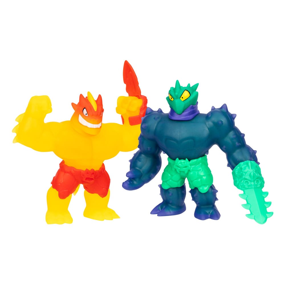 Heroes of Goo Jit Zu Meteor Madness pack 2 figurines extensible Flame Blazagon vs. Cacticus 13 cm
