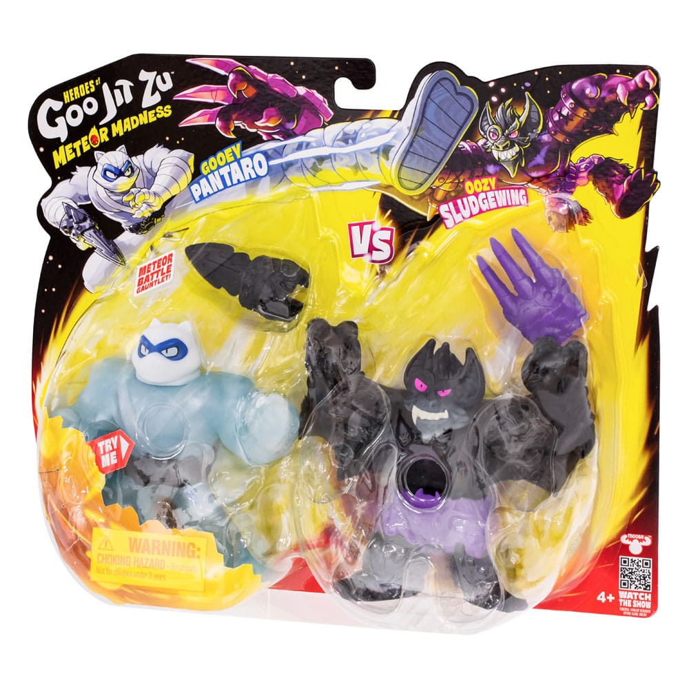 Heroes of Goo Jit Zu Meteor Madness pack 2 figurines extensible Pantaro vs. Sludgewing 12 cm