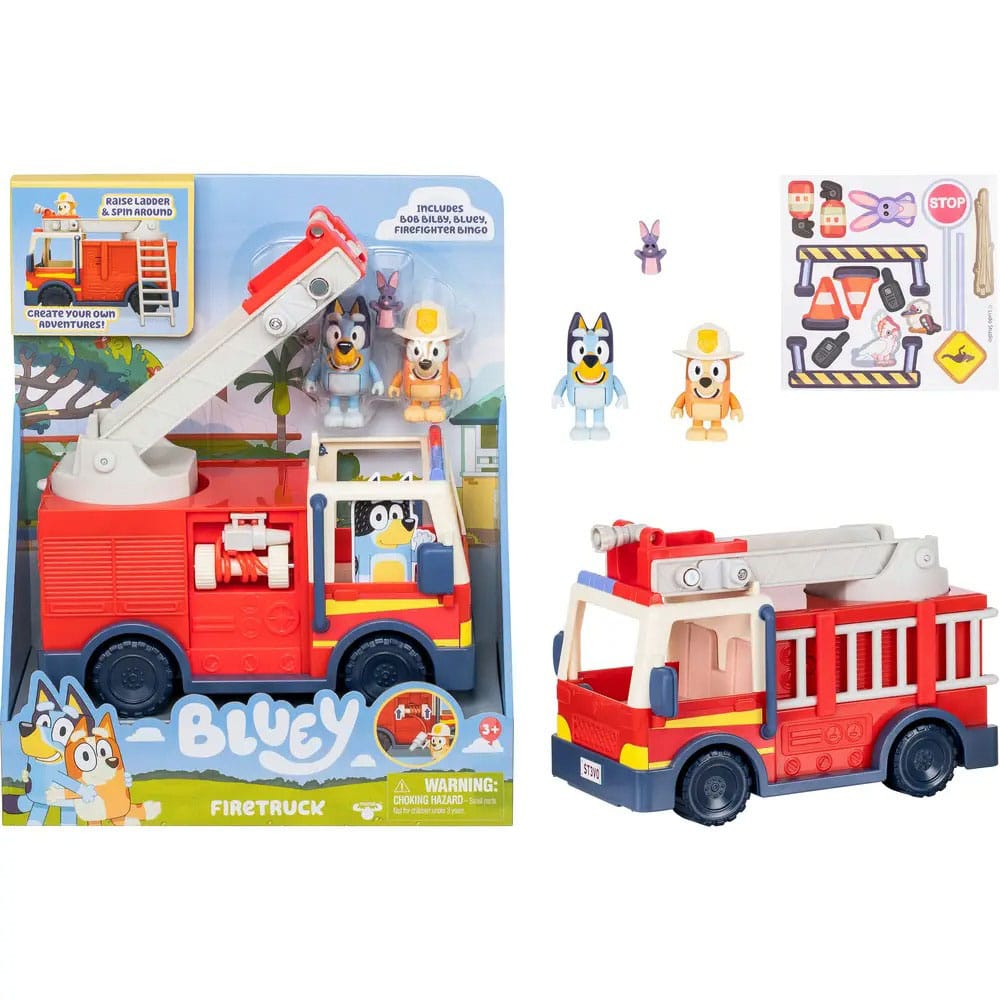 Bluey Set de jeu mini-figurines Bluey Camion de pompiers