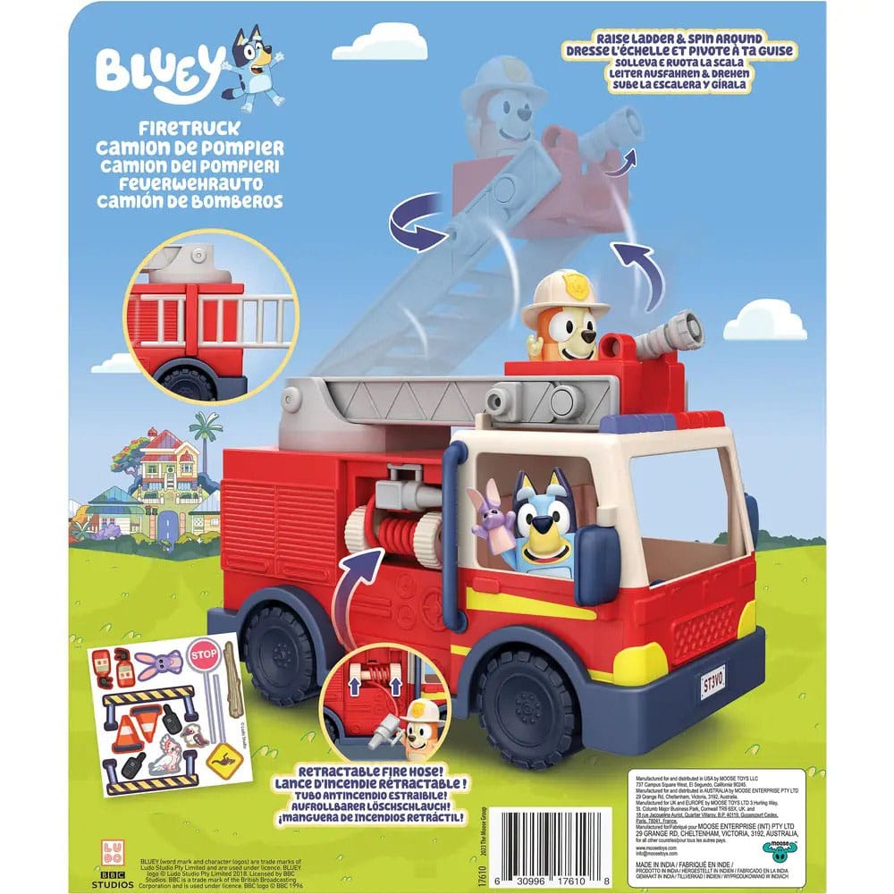 Bluey Set de jeu mini-figurines Bluey Camion de pompiers