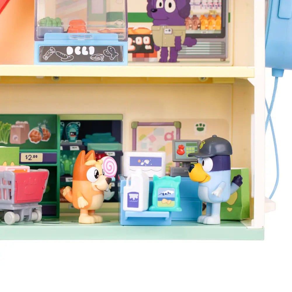 Bluey Set de jeu mini-figurines Bluey Let's Play Chef Supermarché