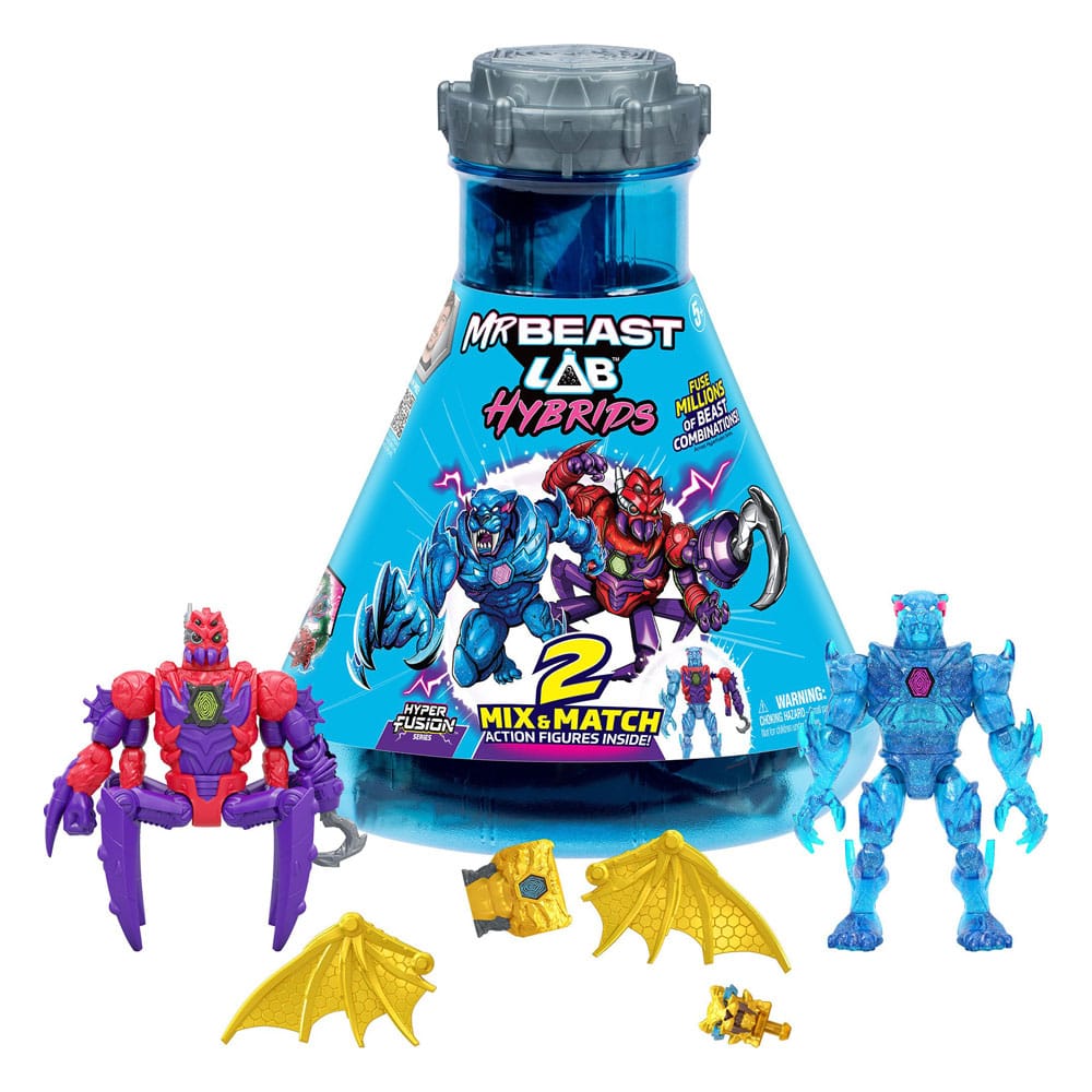 Mr. Beast Lab Hybrids Series 2 mini-figurines Pack de 2 Spider vs Energy Panther 11 cm