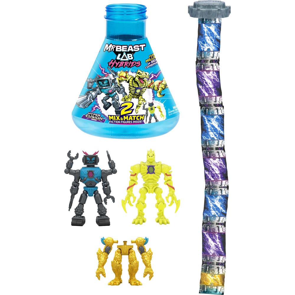Mr. Beast Lab Hybrids Series 2 mini-figurines Pack de 2 Lab-Bot vs Gid Skeleton 11 cm