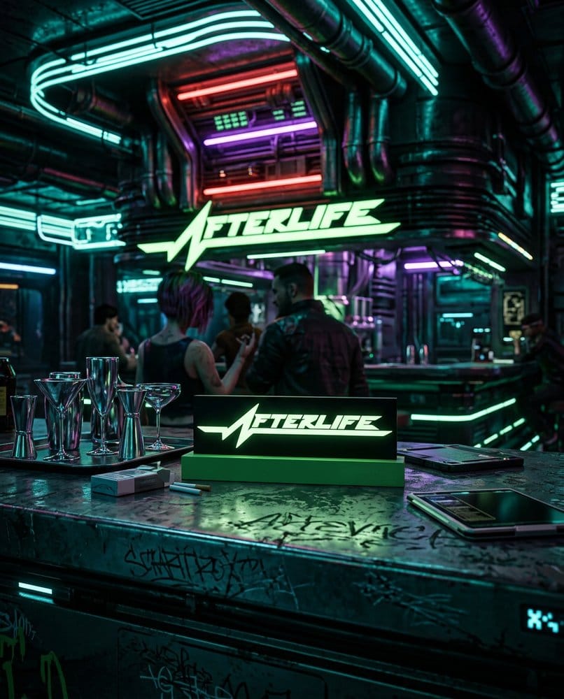 Cyberpunk 2077 Lampe Logo Afterlife 8 cm