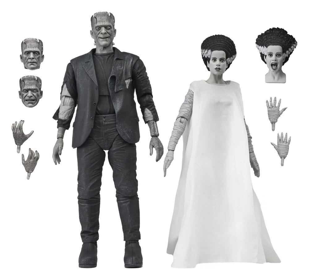 Universal Monsters pack 2 figurines La Fiancée de Frankenstein 90th Anniversary The Monster & His Mate (B&W) 18 cm