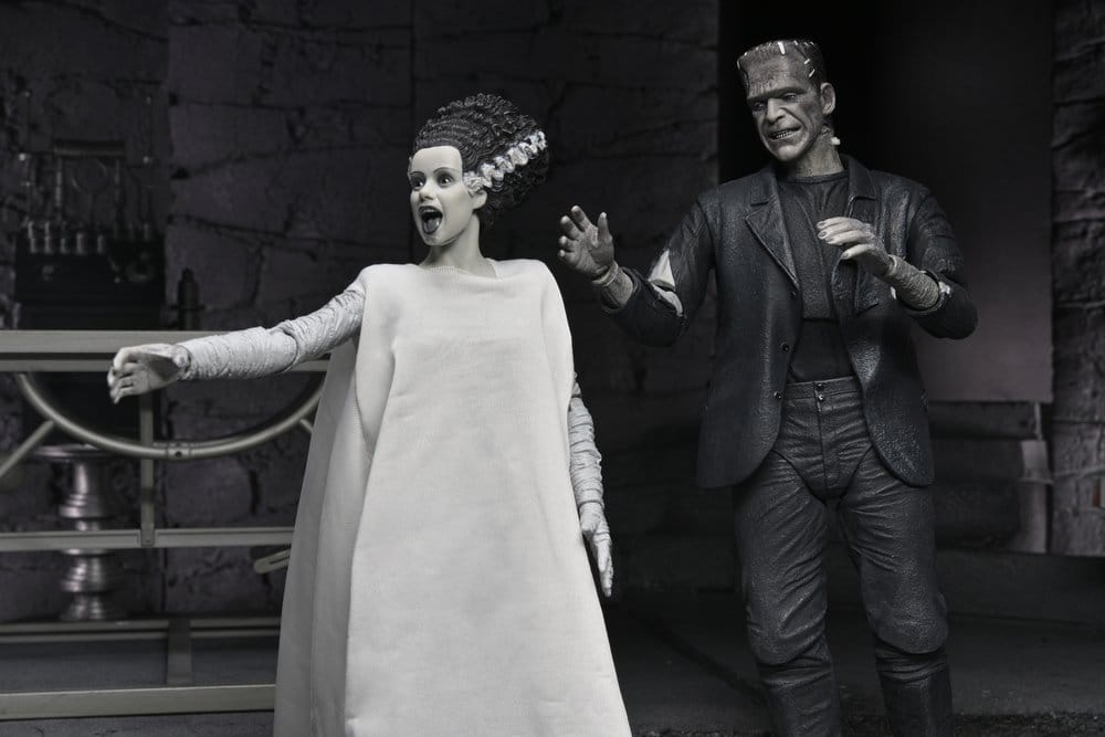 Universal Monsters pack 2 figurines La Fiancée de Frankenstein 90th Anniversary The Monster & His Mate (B&W) 18 cm