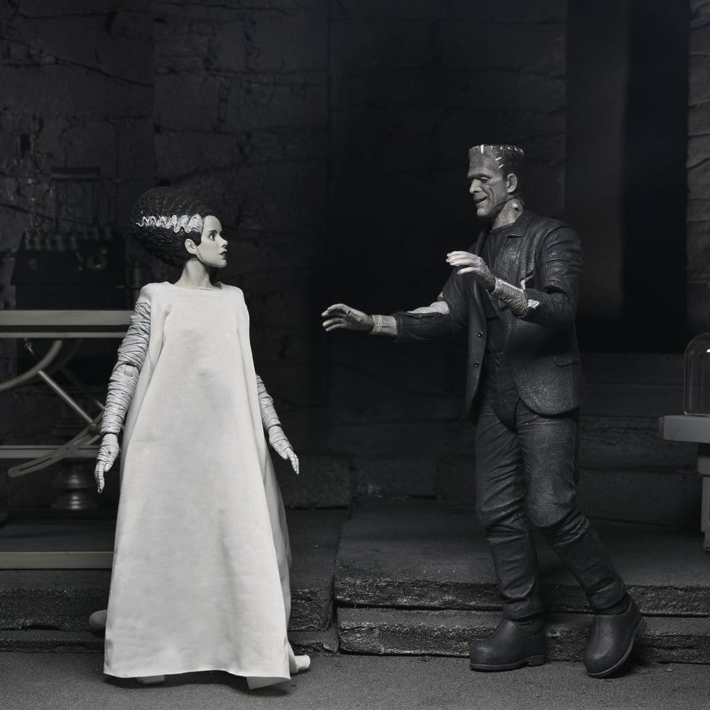Universal Monsters pack 2 figurines La Fiancée de Frankenstein 90th Anniversary The Monster & His Mate (B&W) 18 cm
