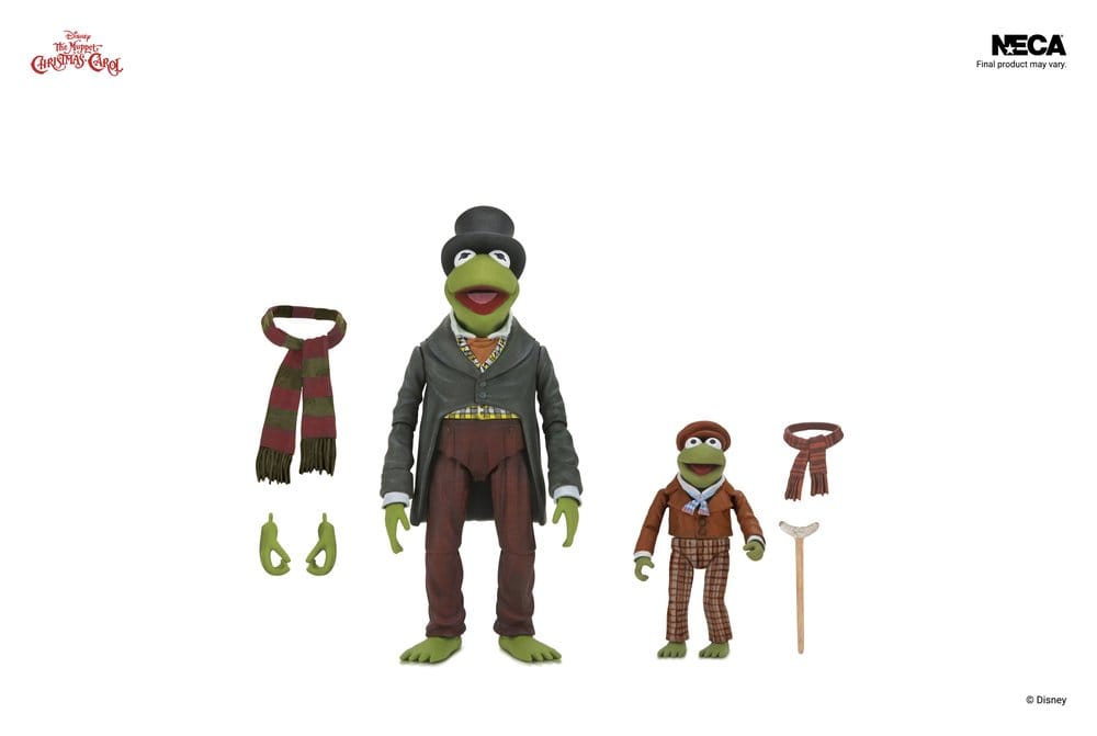 Noël chez les Muppets Ultimate pack 2 figurines Kermit as Bob Cratchit & Robin as Tiny Tim 18 cm