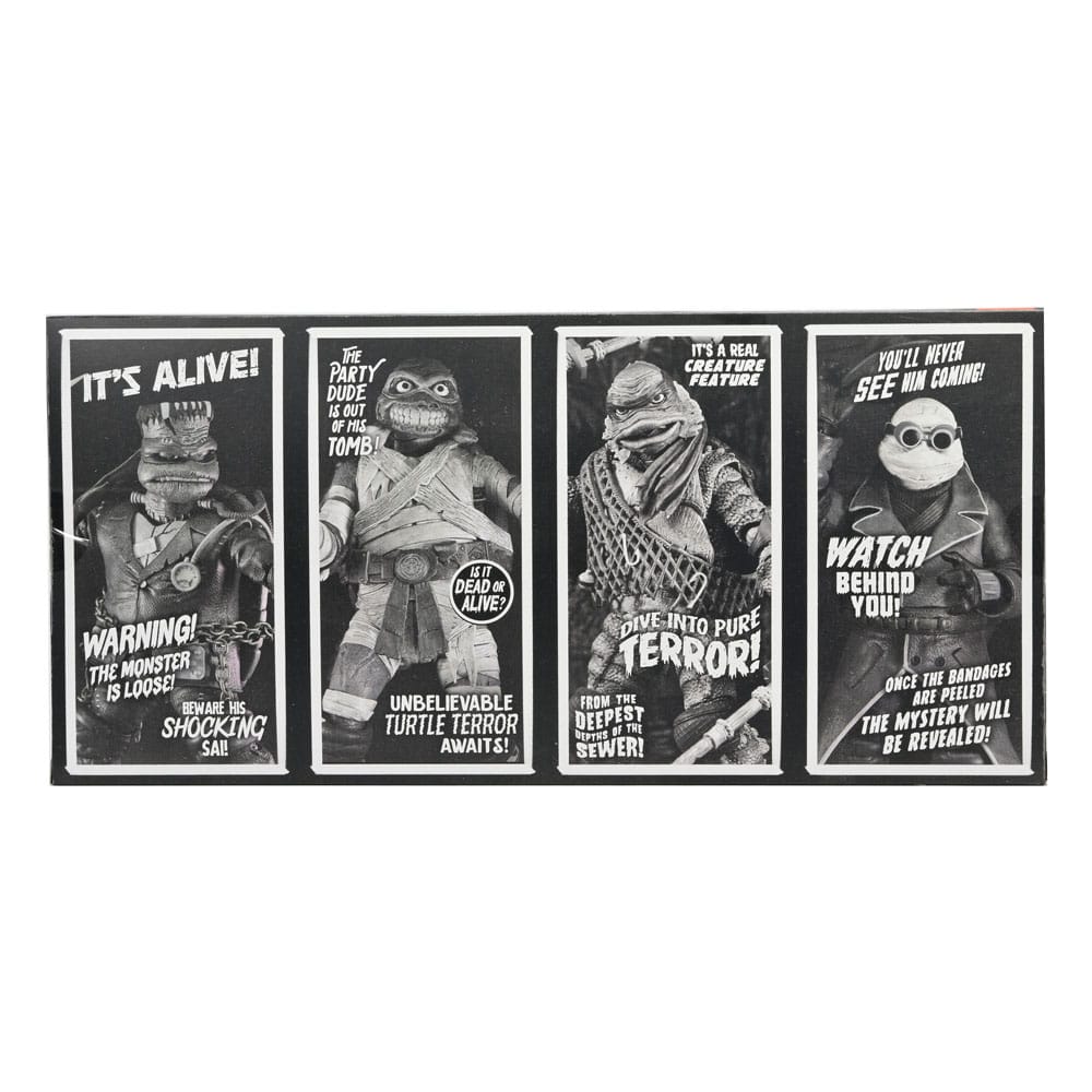 Universal Monsters x Teenage Mutant Ninja Turtles pack 4 figurines Turtles Black & White 18 cm