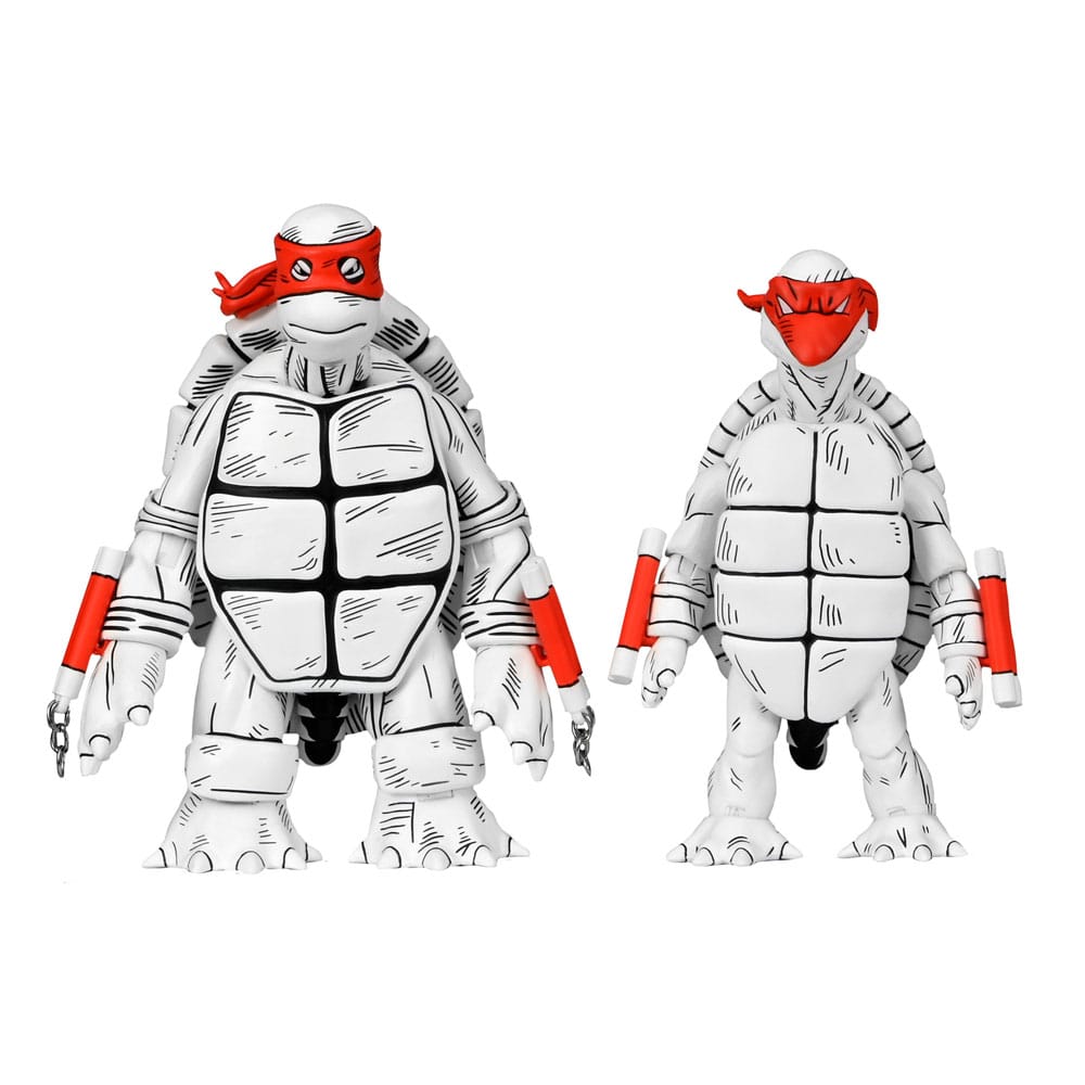 Tortues Ninja (Mirage Comics) pack 2 figurines Black and White First Turtles 18 cm
