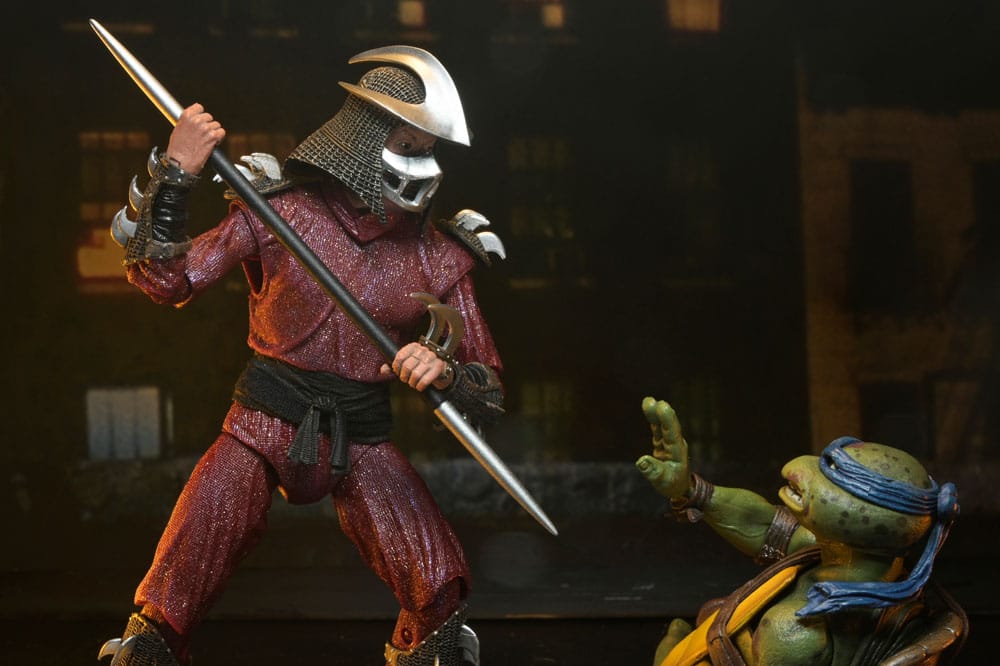 Tortues Ninja (1990 Movie) figurine Roof Top Battle Shredder vs Leo 18 cm