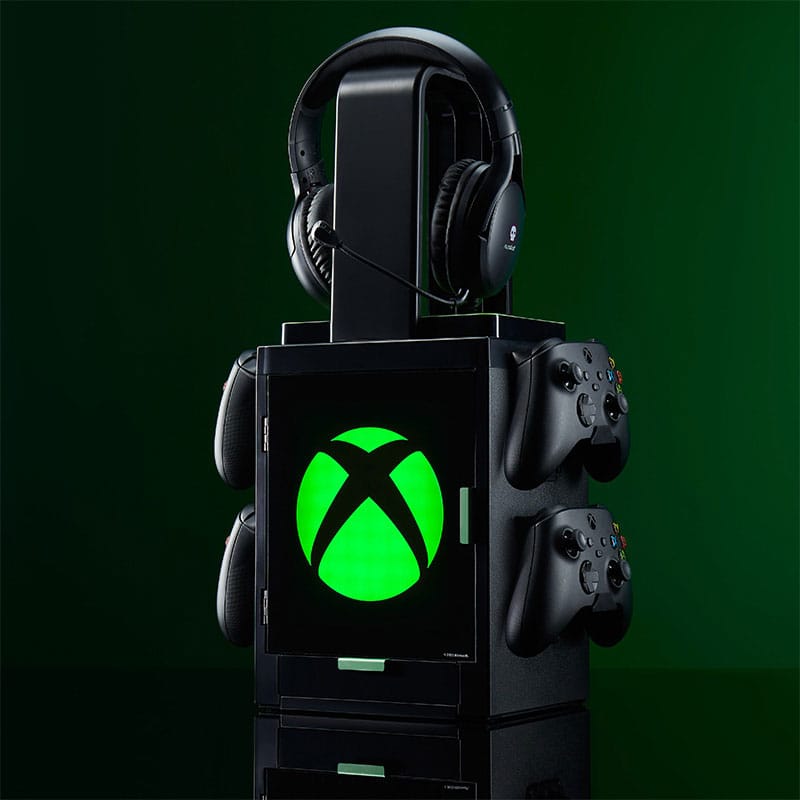 Numskull - Meuble de rangement lumineux inspiré du logo Xbox pour gamer